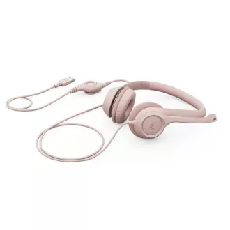 Odjednom Logitech Stereo USB Headset H390 set, roza