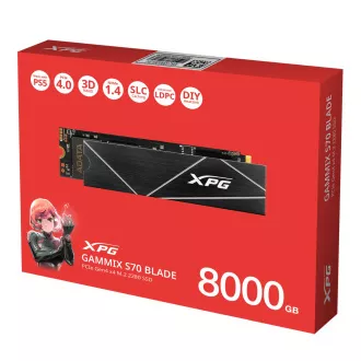 ADATA GAMMIX S70 BLADE/8TB/SSD/M.2 NVMe/Crna/Hladnjak/5R