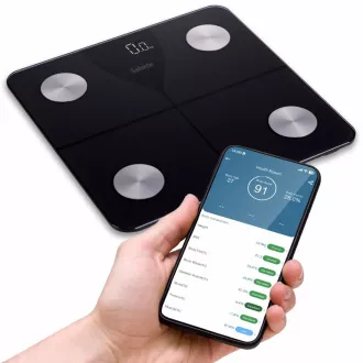 Salente SlimFit, pametna osobna dijagnostička fitness vaga, Bluetooth, crna