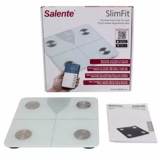 Salente SlimFit, pametna osobna dijagnostička fitness vaga, Bluetooth, bijela