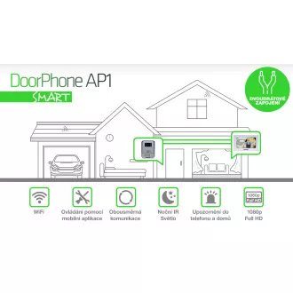 EVOLVEO DoorPhone AP1-2, žičani video telefon s aplikacijom, bijeli
