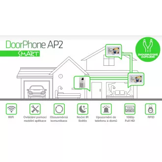 EVOLVEO DoorPhone AP2-2 žični videofon za dva stana s aplikacijom, bijeli