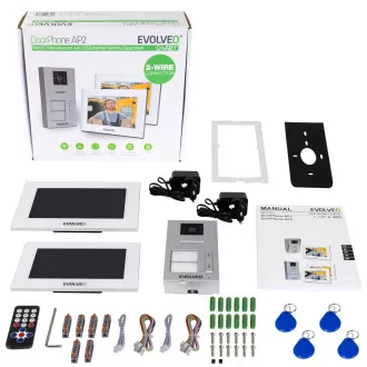 EVOLVEO DoorPhone AP2-2 žični videofon za dva stana s aplikacijom, bijeli
