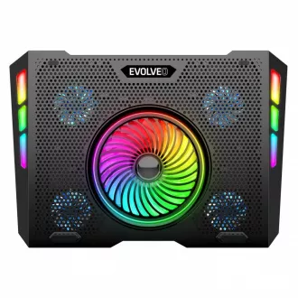 EVOLVEO Ania 16, hladnjača za laptop, 5 ventilatora, RGB pozadinsko osvjetljenje