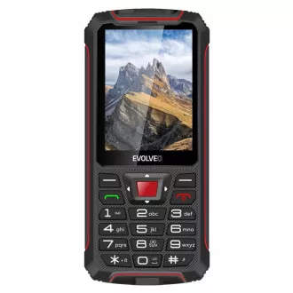 EVOLVEO StrongPhone W4, IP68 otporan Dual SIM telefon, 2.8" LCD, 2500mAh, Powerbank, crno-crveni