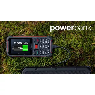 EVOLVEO StrongPhone W4, IP68 otporan Dual SIM telefon, 2.8" LCD, 2500mAh, Powerbank, crno-crveni