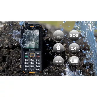 EVOLVEO StrongPhone X5, vodootporan izdržljiv Dual SIM telefon, crno-narančast