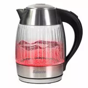 Salente StripeGlass, kuhalo za vodu 1,8 l, nehrđajući čelik/staklo, crveno pozadinsko osvjetljenje