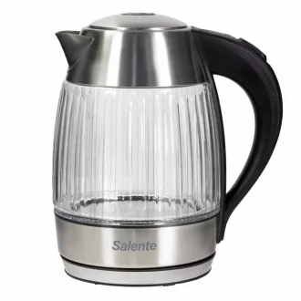Salente StripeGlass, kuhalo za vodu 1,8 l, nehrđajući čelik/staklo, crveno pozadinsko osvjetljenje