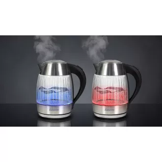 Salente StripeGlass, kuhalo za vodu 1,8 l, nehrđajući čelik/staklo, crveno pozadinsko osvjetljenje