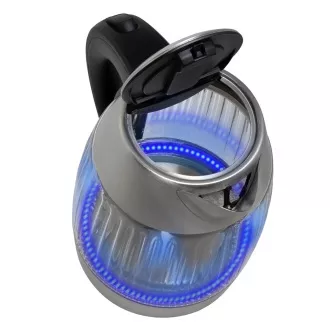 Salente StripeGlass, kuhalo za vodu 1,8 l, nehrđajući čelik/staklo, crveno pozadinsko osvjetljenje