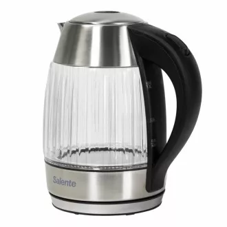 Salente StripeGlass, kuhalo za vodu 1,8 l, nehrđajući čelik/staklo, crveno pozadinsko osvjetljenje