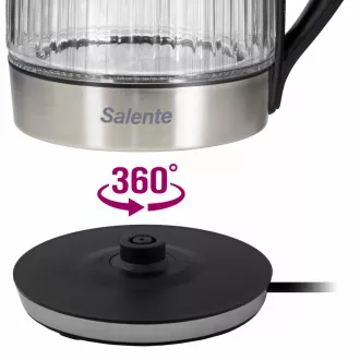 Salente StripeGlass, kuhalo za vodu 1,8 l, nehrđajući čelik/staklo, crveno pozadinsko osvjetljenje