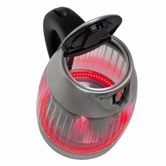 Salente StripeGlass, kuhalo za vodu 1,8 l, nehrđajući čelik/staklo, crveno pozadinsko osvjetljenje
