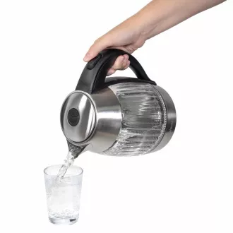 Salente StripeGlass, kuhalo za vodu 1,8 l, nehrđajući čelik/staklo, crveno pozadinsko osvjetljenje