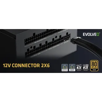 EVOLVEO G750, 750W, ATX3.1, 14cm, aPFC, 80+ZLATNO, 3GODINE RADA