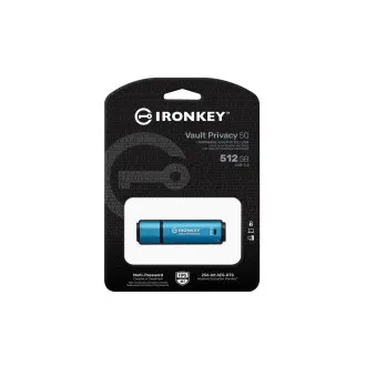 Kingston Ironkey Vault Privacy 50/512GB/USB 3.2/USB-A/Plavi