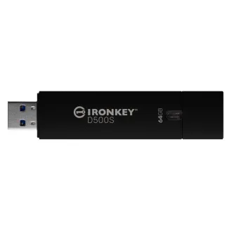 Kingston Ironkey D500S/64GB/USB 3.2/USB-A/Crna