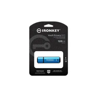 Kingston Ironkey Vault Privacy 50C/128GB/USB 3.2/USB-C/Plavi Kingston Ironkey Vault Privacy 50C/128GB/USB 3.2/USB-C/Plavi