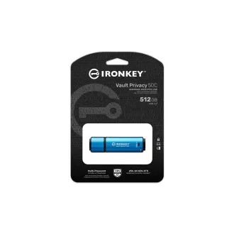 Kingston Ironkey Vault Privacy 50C/512GB/USB 3.2/USB-C/Plava
