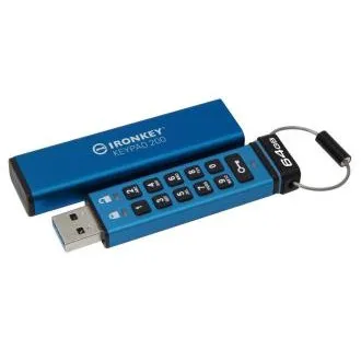Kingston IronKey tipkovnica 200/64GB/USB 3.2/USB-A/plava Kingston IronKey tipkovnica 200/64GB/USB 3.2/USB-A/plava