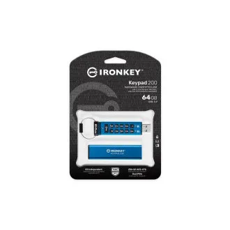 Kingston IronKey tipkovnica 200/64GB/USB 3.2/USB-A/plava Kingston IronKey tipkovnica 200/64GB/USB 3.2/USB-A/plava