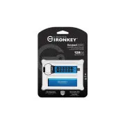 Kingston Ironkey tipkovnica 200C/128GB/USB 3.0/USB-C/plava