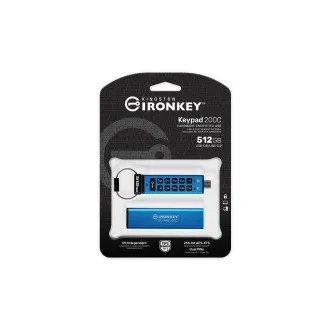 Kingston IronKey tipkovnica 200C/512GB/USB 3.2/USB-C/plava Kingston IronKey tipkovnica 200C/512GB/USB 3.2/USB-C/plava