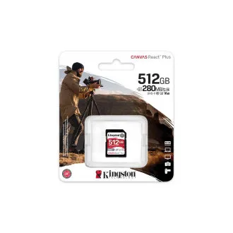 Kingston Canvas React Plus/SDXC/512GB/UHS-II U3 / Klasa 10 Kingston Canvas React Plus/SDXC/512GB/UHS-II U3 / Klasa 10