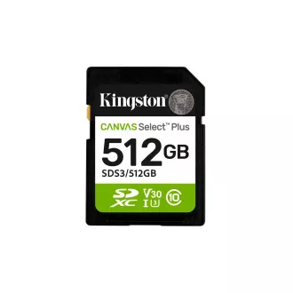 Kingston Canvas Select Plus/SDXC/512GB/UHS-I U3 / Klasa 10