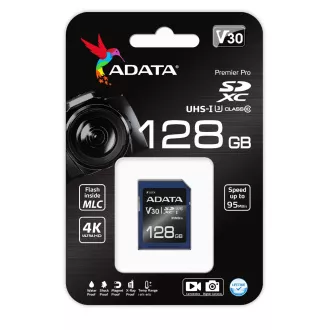 ADATA V30S/SDXC/128GB/UHS-I U3 / Klasa 10
