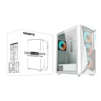 GIGABYTE C301 GLASS/Midi Tower/Transpar./Bijela