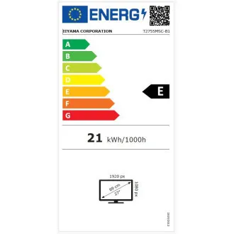 27" iiyama T2755MSC-B1: IPS, FHD, PCAP, web kamera 27" iiyama T2755MSC-B1: IPS, FHD, PCAP, web kamera