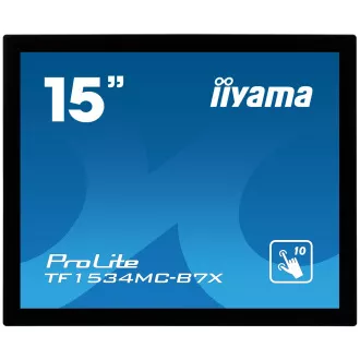 15" iiyama TF1534MC-B7X: TN, XGA, kapacitivni, 10P, 370cd/m2, VGA, DP, HDMI, IP65, crni