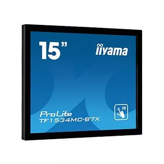 15" iiyama TF1534MC-B7X: TN, XGA, kapacitivni, 10P, 370cd/m2, VGA, DP, HDMI, IP65, crni