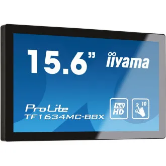 15,6" iiyama TF1634MC-B8X: IPS, FullHD, kapacitivni, 10P, 450cd/m2, VGA, DP, HDMI, IP65, crni