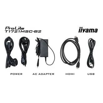 17" iiyama T1721MSC-B2: PCAP, 10P, HDMI, reprodukcija