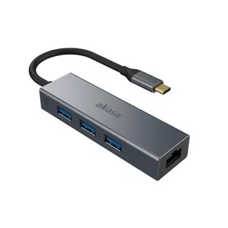 AKASA - USB Type-C 4-u-1 hub s Ethernetom AKASA - USB Type-C 4-u-1 hub s Ethernetom