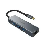 AKASA - USB Type-C 4-u-1 hub s Ethernetom