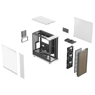 Fractal North XL/Midi Tower/Transpar./Bijela