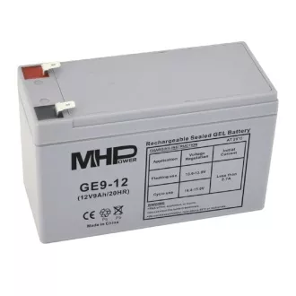 MHPower GE9-12 Gel baterija 12V/9Ah, Faston F2 - 6.3mm, Duboki ciklus