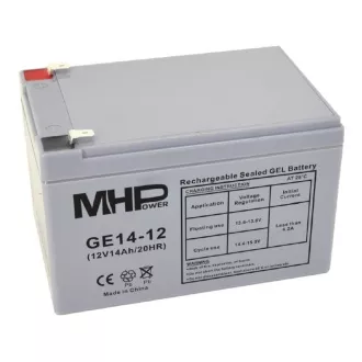 MHPower GE14-12 Gel baterija 12V/14Ah, Faston F2 - 6.3mm, Duboki ciklus