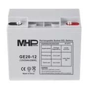 MHPower GE20-12 Gel baterija 12V/20Ah, terminal T1 - M5, duboki ciklus