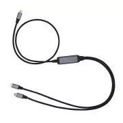 C-TECH USB Type-C PD 100W kabel za razdjelnik napajanja, 0,7 m + 2 x 0,5 m, crni