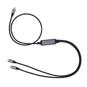 C-TECH USB Type-C PD 100W kabel za razdjelnik napajanja, 0,7 m + 2 x 0,5 m, crni