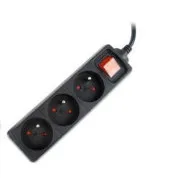 GEMBIRD produžni kabel 3FR/10A/C14, 0,6m, crni