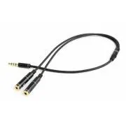 GEMBIRD 3,5 mm jack audio+mikrofon redukcija, 20 cm, 2xF/M, 4pin