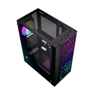 Gembird Computer Fornax 2500 ARGB/Midi Tower/Transpar./Crna