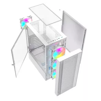 Gembird Fornax 4000 ARGB/Midi Tower/Transpar./Bijela