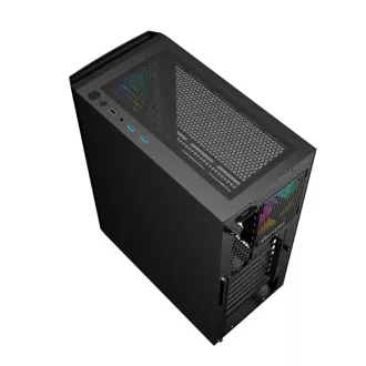 GEMBIRD Fornax 400X/Midi Tower/Transpar./Crna